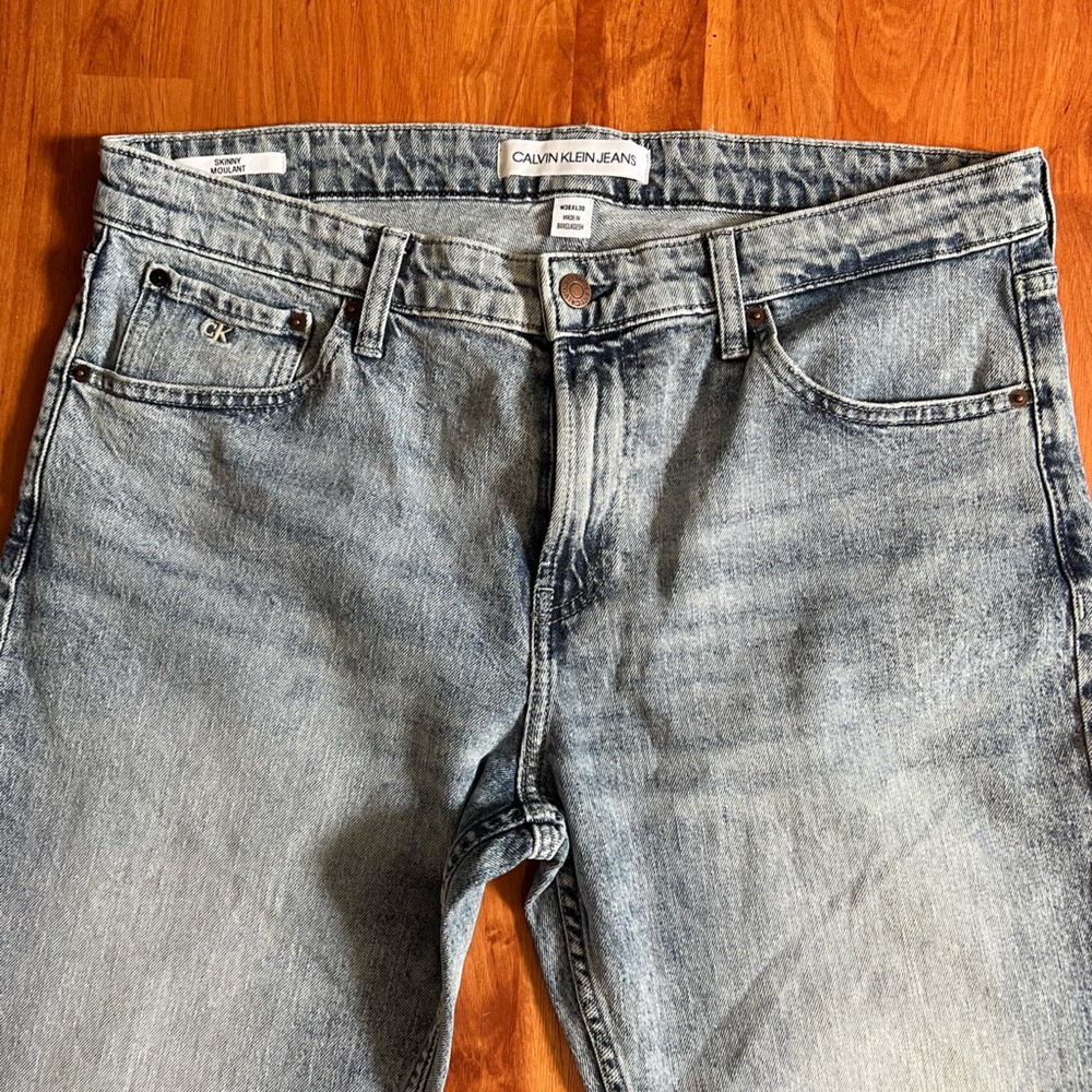 CALVIN KLEIN JEANS MENS BLUE SKINNY STRETCH SIZE 36 X 30